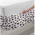 thumbnail image 2 of Doodle Bed Skirt, Handmade Brush Drawn Like Lips Eyes and Crowns on a Background of Polka Dots, Elastic Bedskirt Dust Ruffle Wrap Around for Bedding Decor, 4 Sizes, Rose Charcoal Grey, by Ambesonne, 2 of 2