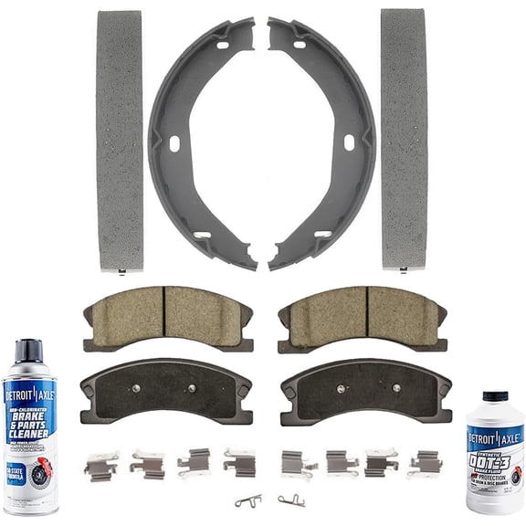Detroit Axle - Front Ceramic Brake Pads Rear Premium Shoes Replacement for 1999 2000 2001 2002 2003 2004 Jeep Grand Cherokee - 6pc Set