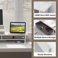 thumbnail image 4 of XNKOLMJ Dual Monitor Stand  2 Tiers Monitor Riser for Desk  35 Inch Computer Stand with 2 Drawer  Desk Shelf for   Office  Laptop  PC  TV  Printer (Black), 4 of 9