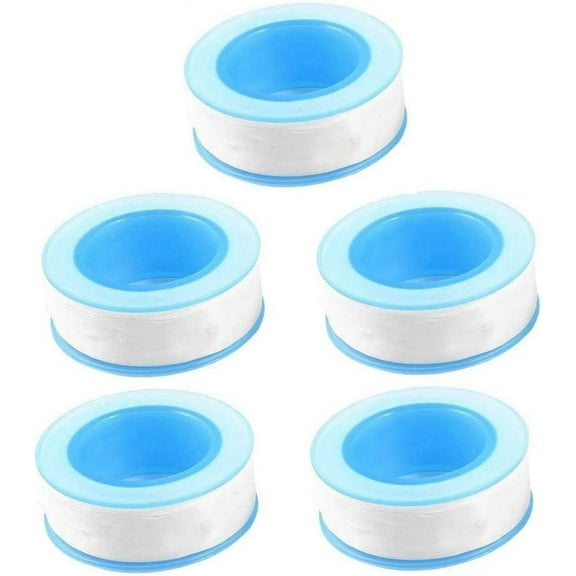 Teflon Tape, Thread Seal Tapes，PTFE Thread Seal Tape for Plumbers Sealant Tape for Leak Water Pipe Thread 1/2 inch x 500 inch (5 Pack/White) Blue