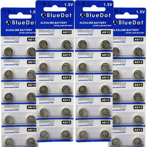 BlueDot Trading AG13 (also known as LR44 and LR1154) Alkaline Button Cell Batteries - 40 Pack