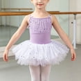 thumbnail image 2 of Girls Camisole Tutu Leotard with Sparkle Mesh and Bow Straps,Ballet Dance Dress, 2 of 7