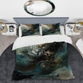 thumbnail image 2 of Designart "Inner Worlds of Marble Green and Black I" Modern Geometric Bedding Covert Set - Abstract Geometric Green Abstract Bed Set With 1 Sham, 2 of 6