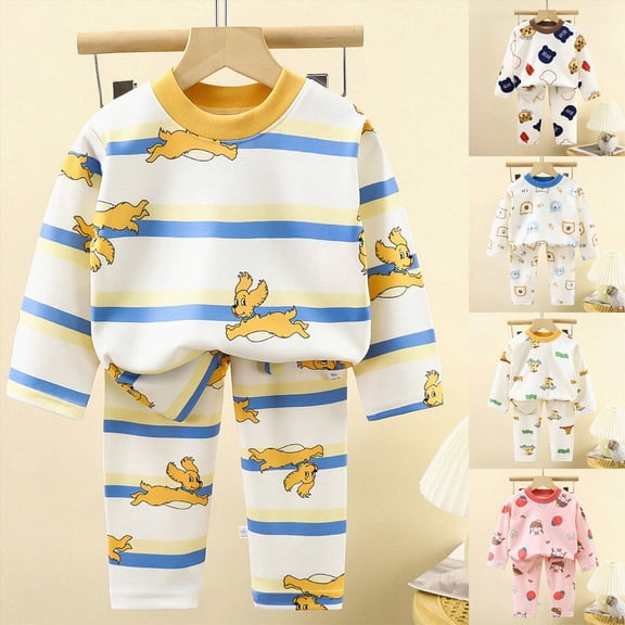 12-18 Months Girls Long Sleeve Pajama Set Baby Girls Pajama Set Kids Cute Toddler Snug fit Pjs Cotton Sleepwear for Girls 6 9 12 18 24 Months 2T 3T 4T Fall Winter Outfiti,Green