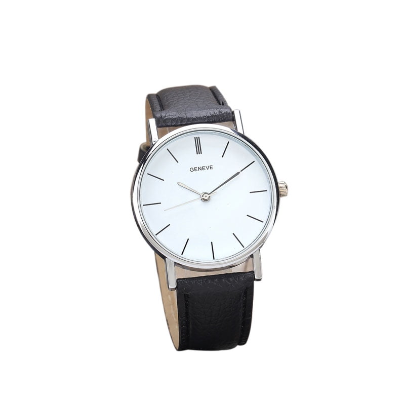 Women's watch with black leather band Clearance
