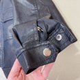 thumbnail image 7 of Gealkoca Girl's Long Sleeve PU Leather Jacket Children's Solid Color Solid Color Zipper Leather Jacket Fall Casual Outdoor Jacket 1-10 Years, 7 of 7