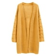 thumbnail image 4 of Arlun Cardigans Sweaters for Women Long Cable Knit Open Front Outerwear 2025 Trendy Loose Fit Comfort Pure Long Sleeve Warm Cardigan Coats Fall Winter New Clothes Yellow One Size, 4 of 5