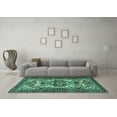 thumbnail image 3 of Ahgly Company Indoor Round Persian Turquoise Blue Traditional Area Rugs, 7' Round, 3 of 4