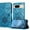 Blue, variant on ELEHOLD Case for Google Pixel 8, Sunflower Embossed Leather Wallet Case with Magnetic Closure & Kickstand,Black