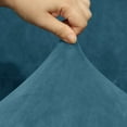 thumbnail image 6 of TOPCHANCES 3-Piece L Shape Sofa Slipcover, Sectional Couch Cover with a Middle Console, 5 Seat Velvet Corner Sofa Cover, Blue, 6 of 9