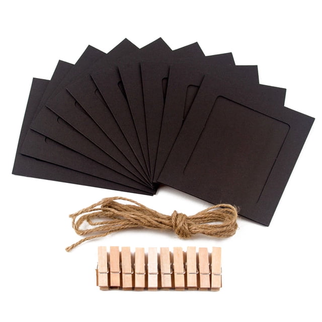 Toystoory 10 Uds papel foto DIY pared cadena Clip foto colgante álbum marco fiesta decoraciones Decoración del hogar Negro Toystoory JJ18686-02