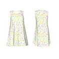 thumbnail image 7 of Naloa Colorful Dandelion Print Women's Summer Spring Casual Beach Sundress,Vacation Sleeveless Tank Crewneck Loose Dresses, 7 of 7