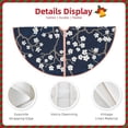 thumbnail image 4 of Daiia Cherry Blossoms on Navy Background Drawing Merry Christmas Tree Skirt , Xmas Large Lace-up Tree Skirt, Santa Snowflakes Rustic Home Decorations New Year Party Farmhouse Decor-30", 4 of 7