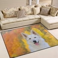 thumbnail image 2 of Dreamtimes Lightweight Soft Area Rugs 63 x 48 in, White Swiss Shepherd Dog in Autumn Floor Mat for Kids Playing Room Hardwood Floor Living Room Nursery Rugs, 5'3" x 4', 2 of 6