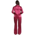 thumbnail image 3 of Just Love Womens Pajama Set (Satin Wine, 3X), 3 of 3