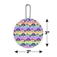 thumbnail image 6 of Cute Kawaii Rainbow Unicorn Pattern Round Luggage ID Tag Card Suitcase Carry-On, 6 of 7