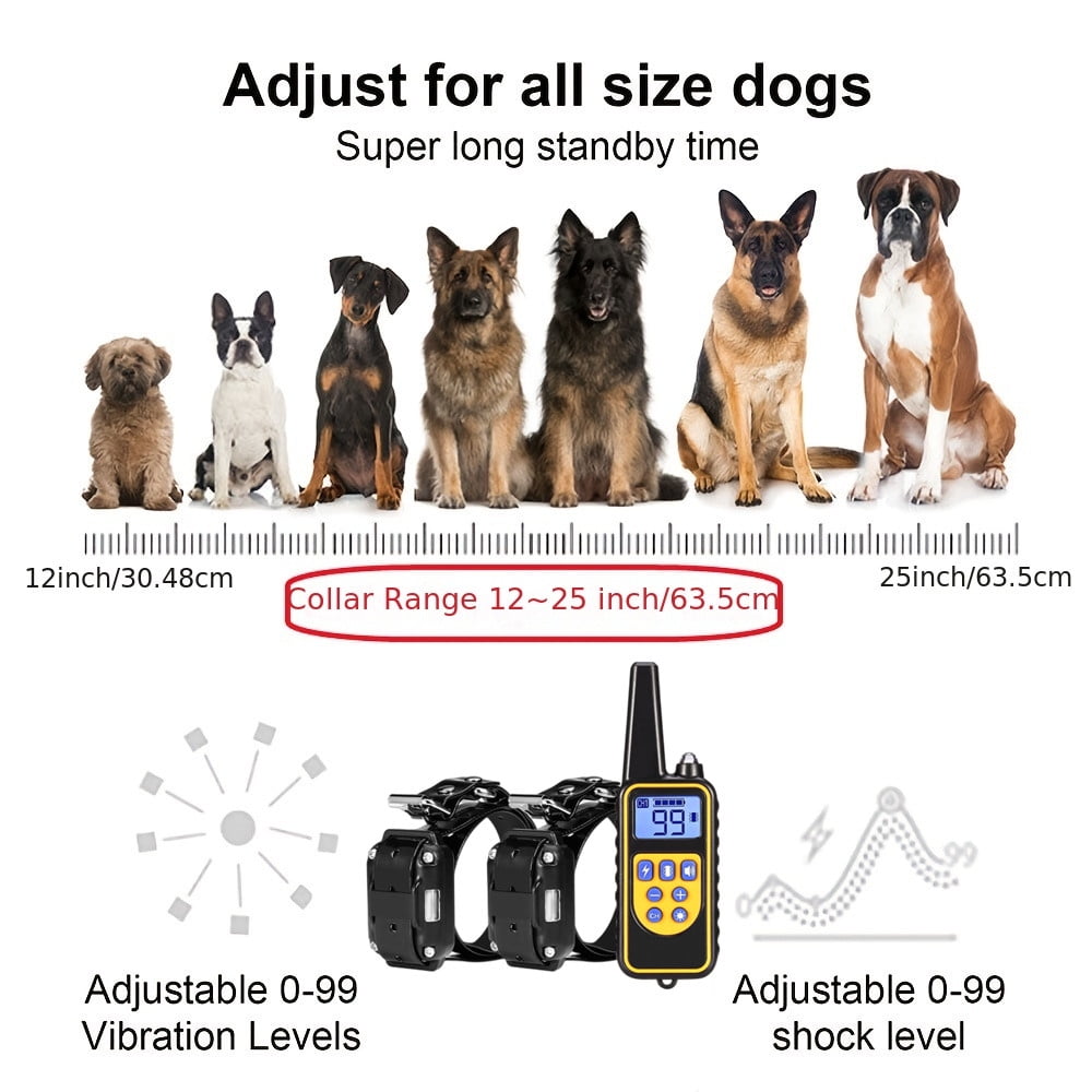 Rechargeable Dog Training Collar for 2 Dogs - Safe and Effective Electric Shock Collar for Obedience Training and Behavior Correction