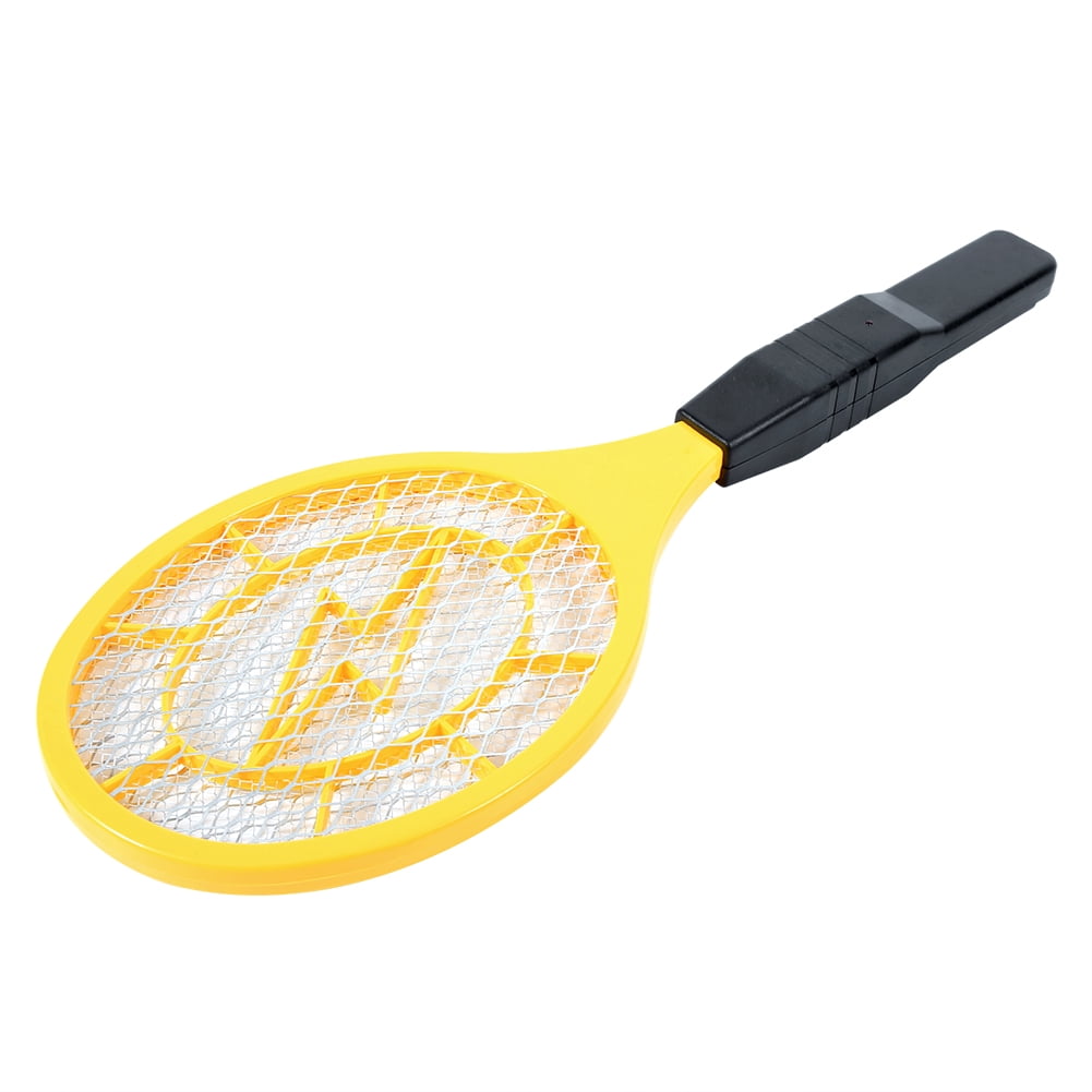 Electric Insect Pest Bug Flying Mosquito Zapper Swatter Killer Racket Bat Rechargeable Yellow