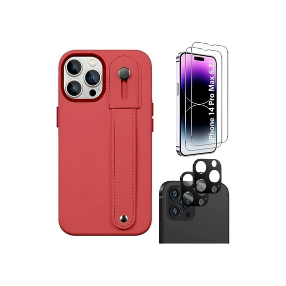 SaharaCase iPhone 14 Pro Max 6.7" Bundle FingerGrip Series Case with Tempered Glass Screen and
