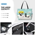 thumbnail image 2 of Wukai French Bulldog Taking a Bath Print Zipper Bag,large Beach Tote Bag,Waterproof Sandproof Bag,Grocery and Picnic Tote Travel Bag, 2 of 5