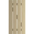 thumbnail image 5 of Ekena Millwork 23 1/2"W x 42"H Rustic Four Board Spaced Board-n-Batten Riverwood Faux Wood Shutters w/Z-Board (Per Pair), Primed Tan, 5 of 10
