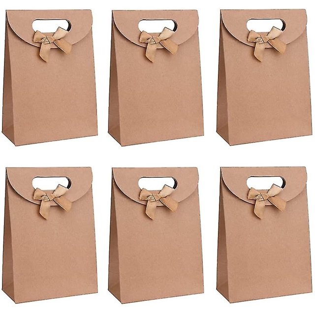 20 bolsas de regalo de papel Kraft, bolsa de papel Kraft con asa, bolsa de regalo Kraft marrón, bolsa de papel marrón