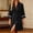 Black, variant on Women's Robe with Pockets Tie Waist 3/4 Sleeve Quick Dry Bathrobe