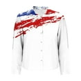 thumbnail image 4 of Xdegoge Long Sleeve Shirts for Women 4Th of July Shirts Patriotic Usa T Shirt Loose Fit American Flag Shirt Button Up Trendy Collared Blouses Summer Tunic Tops Women Last Order Placed By Me, 4 of 4