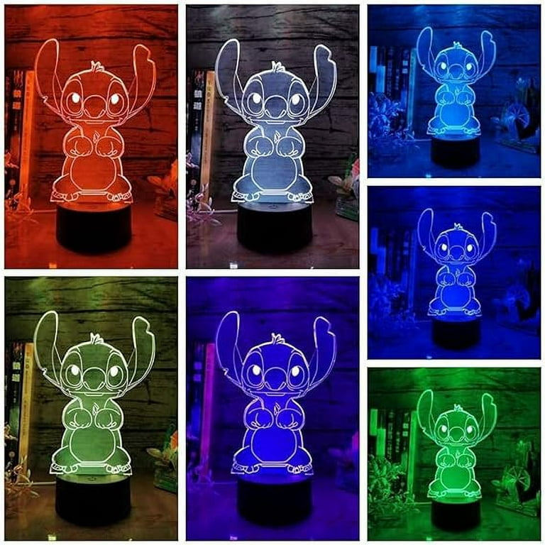 Stitch Themed LED Night Light Comes Fully Personalised. Unique Gift Idea 