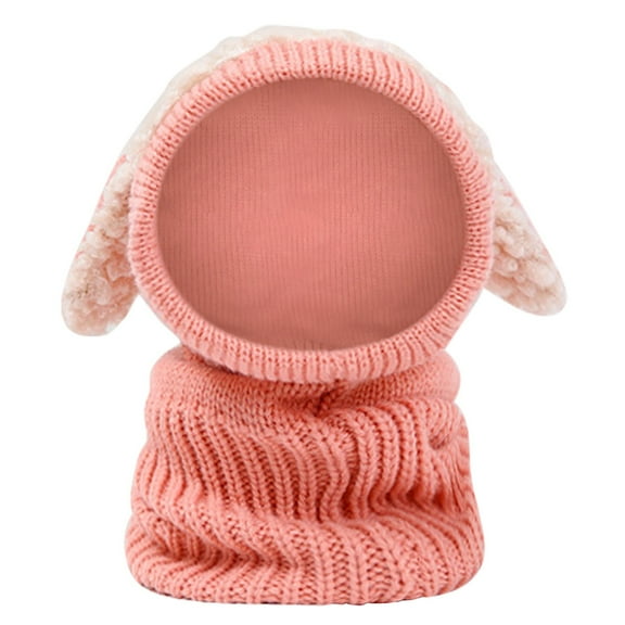 QHFBli Baby Girls Kids Scarf Woolen Earflap Hood Warm Skull Knit Caps,Crochet Earflap Pilot Hats Beanie Cap for Toddlers Baby Girls and Boys