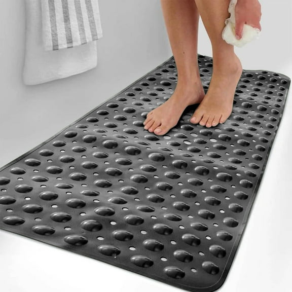 Fiudx Alfombrilla de Baño de Agarre Suave, Extra Larga, de Pvc Resistente, Apta para Niños Mayores, Lavable a Máquina, Ideal para Decorar El Baño.
