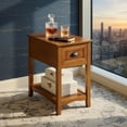 thumbnail image 4 of Demi Bonn End Side Table, Rectangular Nightstand, Contemporary Chair Side End Table Compact Table with Drawer Nightstand, for Living Room, Bedroom, Yellow, 4 of 7