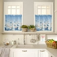 thumbnail image 4 of Butter-fly Art Kitchen Curtains and Valance Set Farmhouse Window Curtain Valance 54x18, Gradient Sky Blue Vintage Pastoral Romantic Decor Small Short Half Tier Curtains for Bathroom Cafe 55x24 Inch, 4 of 6