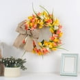 thumbnail image 4 of Spring Wreath For Front Door,Blooming Floral Wreath With Tulip,Daisy And Green Leaves Outdoor,Farmhouse Spring Summer Wreaths For Front Door Outside,Spring Decoration,13 Inch Door Wreaths,1 Pack, 4 of 9