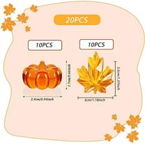 Thanksgiving Plastic Pumpkin Maple Leaf Vase Filler Set,Assorted Warm-Toned Beads,Mix & Match Options, Durable Materials, Hassle-Free Decoration, Suitable for Fall Weddings Gatherings, Festive Decor