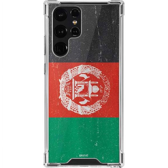 Skinit Countries of the World Afghanistan Flag Distressed Galaxy S22 Ultra Clear Case