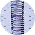 thumbnail image 1 of Ahgly Company Indoor Round Patterned Lavender Blue Area Rugs, 5' Round, 1 of 6