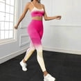 thumbnail image 2 of Gibobby Conjunto de yoga Conjunto de yoga para mujer Sujetador deportivo de fitness de color degradado sin Pantalones de cintura alta y levantamiento de cadera(Rosa, L), 2 of 4
