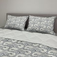 thumbnail image 2 of Acanthus Comforter & Sham Bedding Set, Repeating Pattern with Antique Inspired Dotwork Motif Damask, 3 pcs Duvet Set Microfiber Filling Quilt, 5 Sizes, Violet Blue Eggshell, by Ambesonne, 2 of 4