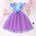 thumbnail image 2 of Ruffle Dress Toddler Butterfly Sundress Ruffle Dress Princess Dress Easter Dresses Sundress #Purple 6-7 Years, 2 of 8