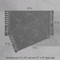 thumbnail image 4 of Jean Pierre Ricardo Cotton Fringe 2-Piece Bath Rug Set, Dark Grey, 4 of 11