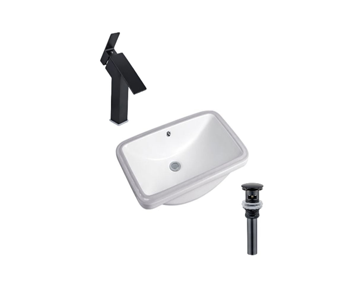 DROP Bath and Kitchen DR091149 Undermount Bathroom Sink Set