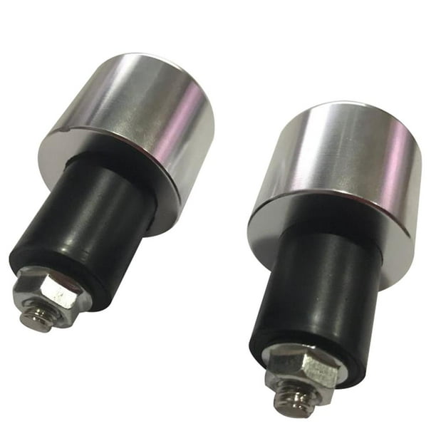 2 uds 22mm manillar de motocicleta empuñaduras de extremo de manillar Ndcxsfigh cubiertas de extremos de manillar (plata)