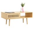 thumbnail image 2 of Atlantic Loft &amp; Luv Boho Mi-Siècle Tiroir de Rangement Naturel et Étagère, Finition Table Basse en Rotin, 2 of 8