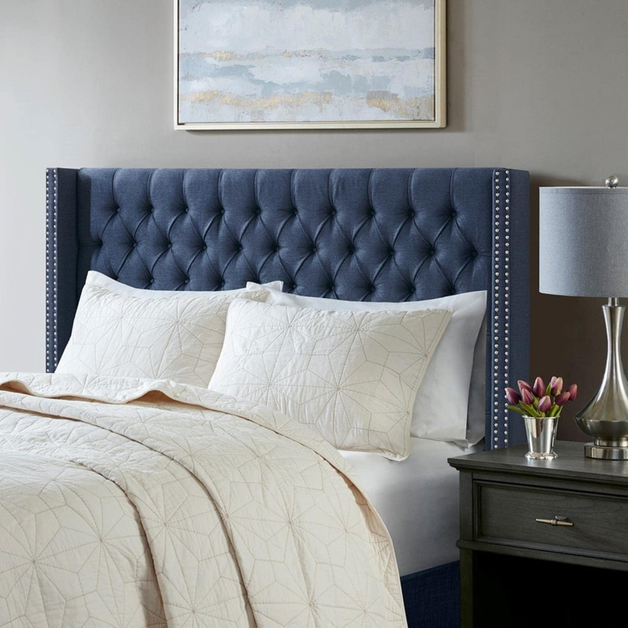 Madison Park Amelia Upholstery Headboard Queen Walmart