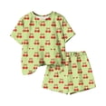 thumbnail image 5 of Amidoa Girls Summer 2 Piece Outfits Cute Floral Short Sleeve and Elastic Waist Shorts Kids Clothing Set Green Size 5T Green Size 5T, 5 of 6