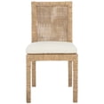 thumbnail image 3 of Safavieh Tojo Bohemian Rattan and Wood Dining Side Chairs, White / Honey Brown Wash (Set of 2), 3 of 8
