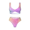 thumbnail image 4 of Daiia Colorful Glitters Women's Bikini Set Two Piece Swimsuit High Waisted Bikini Adjustable Straps Bikini Perfect for Beach, Pool, and Summer Vacation-Small, 4 of 9