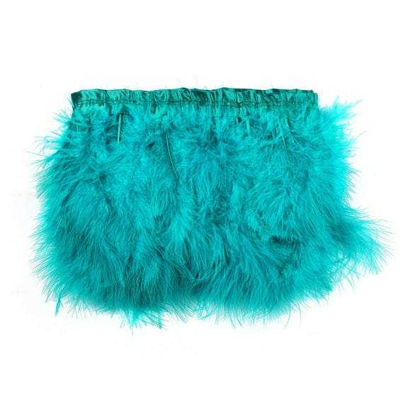1bag Turkey Feather Fringe Trimming Costume Accessories Dyed Medium Turquoise 120~180mm about 2m/bag