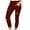 Wine, variant on Babysbule Pants for Women Women's Slim Fitting Solid Color Perforated Pencil Pants Leggings Casual Pants